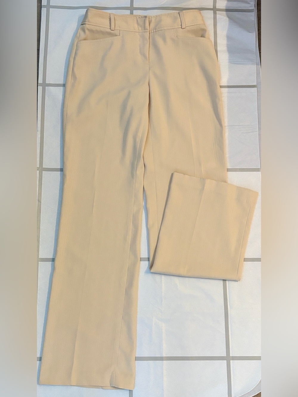 BEECHERS BROOK Beige Striped Wide Leg Dress Pants Size 6